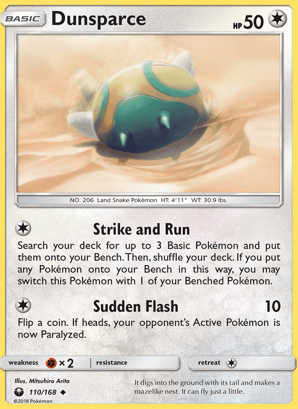 Dunsparce, card 110 from Celestial Storm