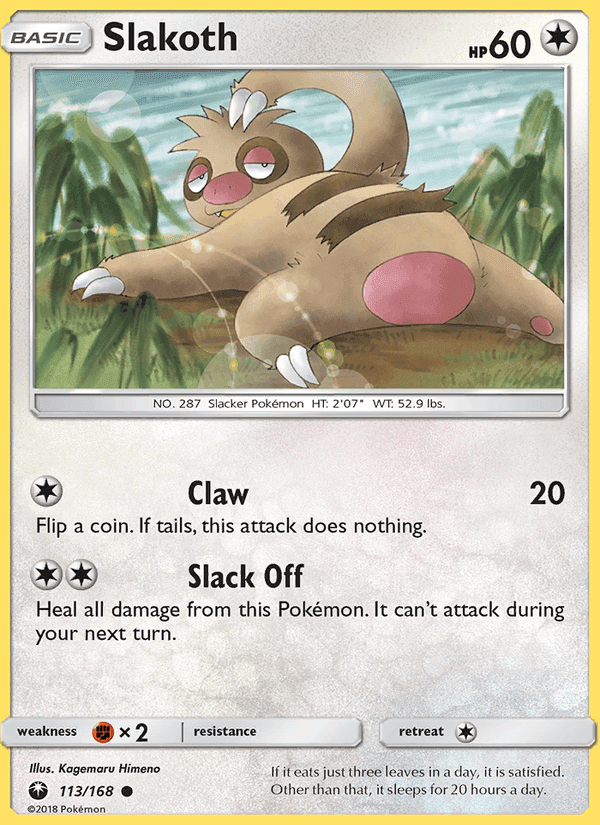 Slakoth, card 113 from Celestial Storm
