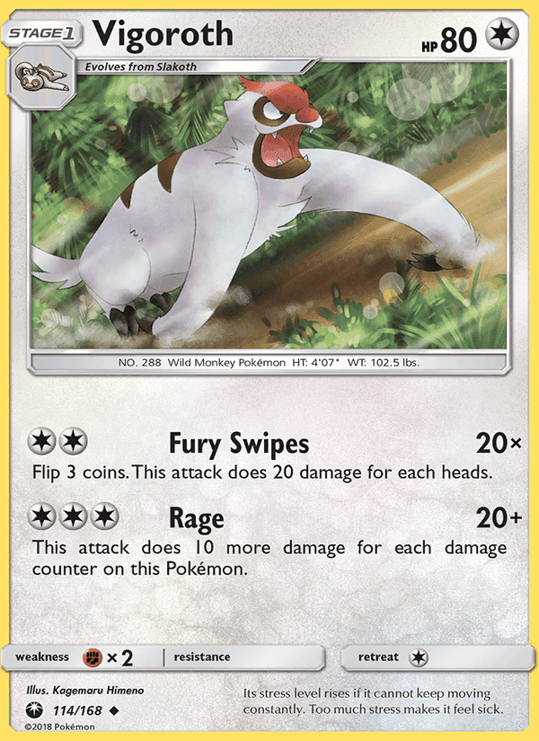 Vigoroth, card 114 from Celestial Storm