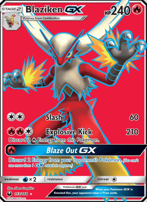 Blaziken GX, card 153 from Celestial Storm