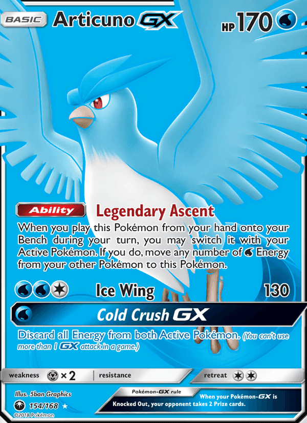 Articuno GX, card 154 from Celestial Storm