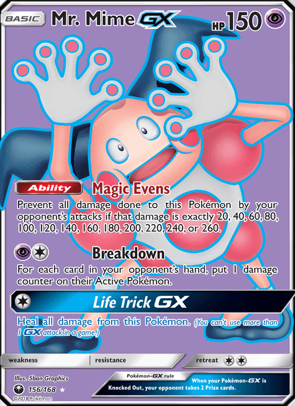 Mr. Mime GX, card 156 from Celestial Storm