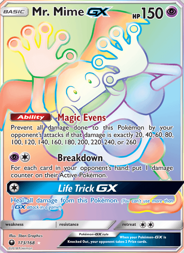 Mr. Mime GX, card 173 from Celestial Storm