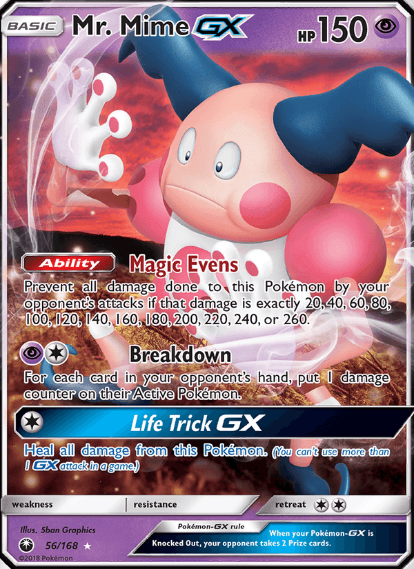 Mr. Mime GX, card 56 from Celestial Storm