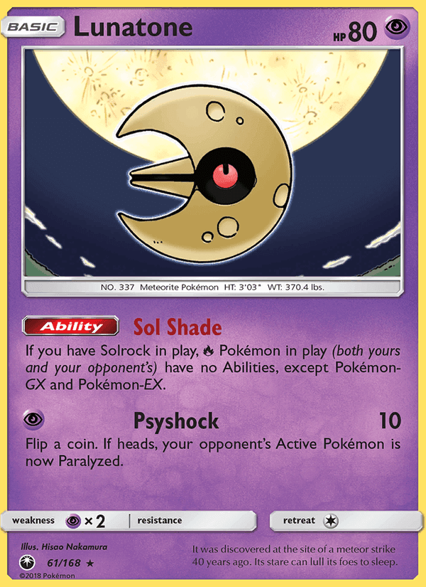 Lunatone, card 61 from Celestial Storm