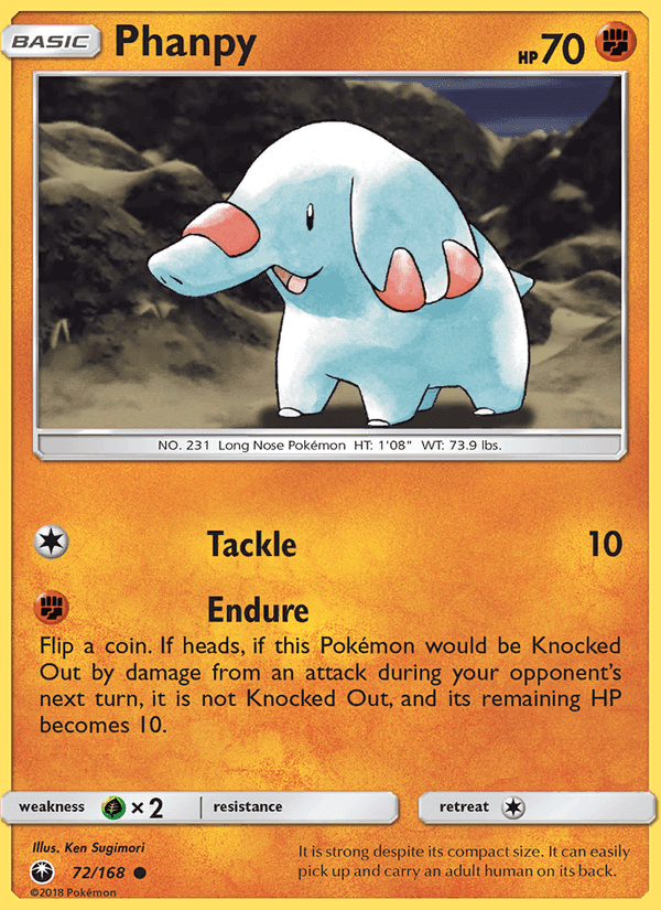 Phanpy, card 72 from Celestial Storm