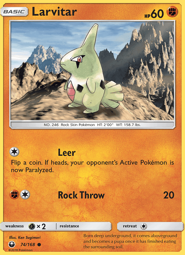 Larvitar, card 74 from Celestial Storm