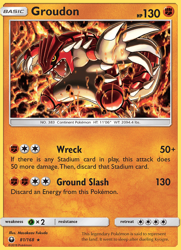 Groudon, card 81 from Celestial Storm
