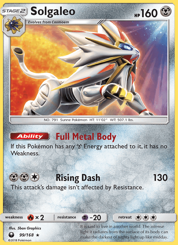 Solgaleo, card 99 from Celestial Storm