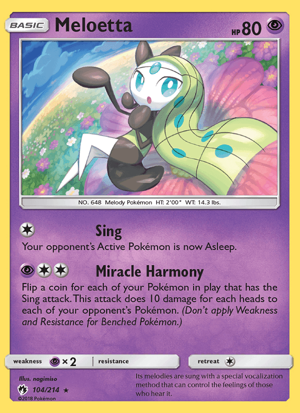 Meloetta, card 104 from Lost Thunder
