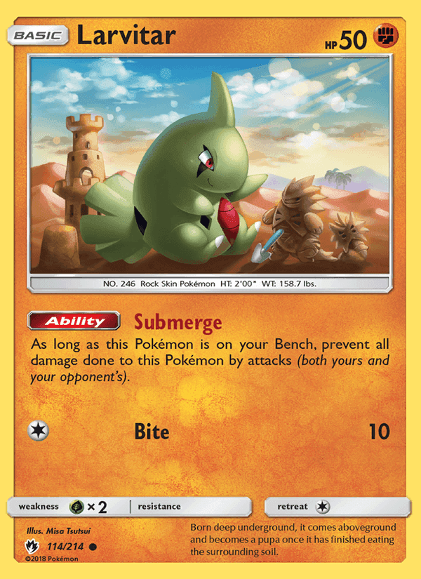 Larvitar, card 114 from Lost Thunder