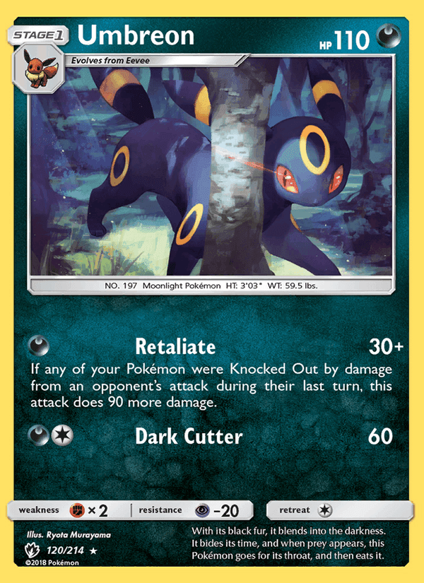 Umbreon, carta 120 di Lost Thunder