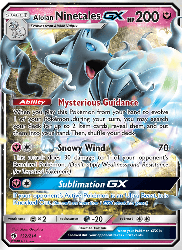 Alolan Ninetales GX, card 132 from Lost Thunder