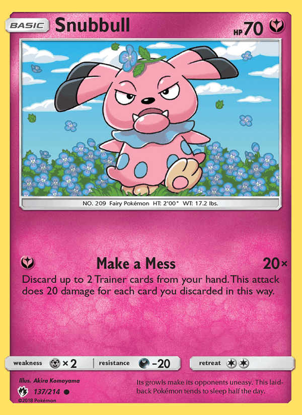 Snubbull, card 137 from Lost Thunder
