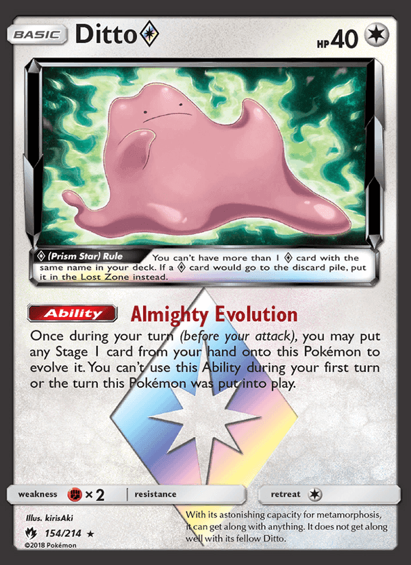 Ditto ◇, carta 154 de Lost Thunder