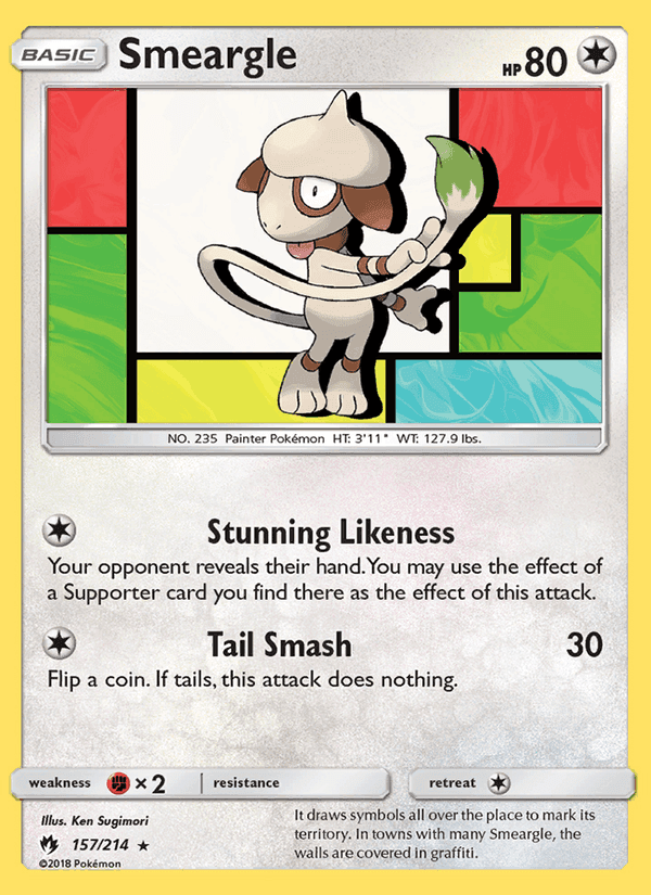 Smeargle, card 157 from Lost Thunder