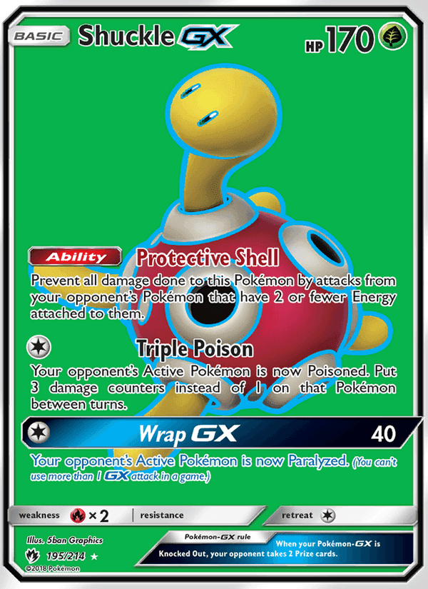 Shuckle GX, card 195 from Lost Thunder
