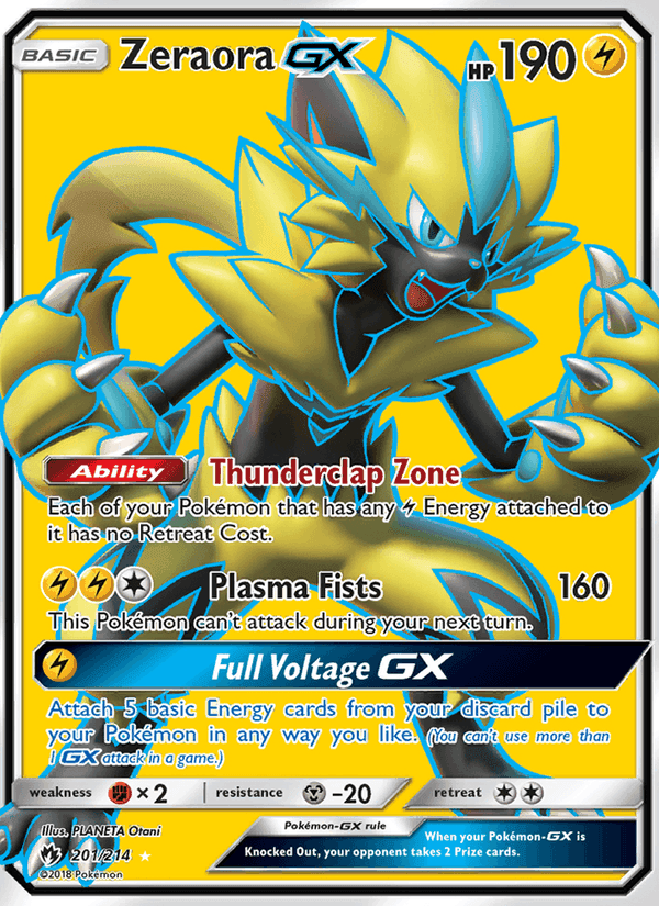 Zeraora GX, card 201 from Lost Thunder