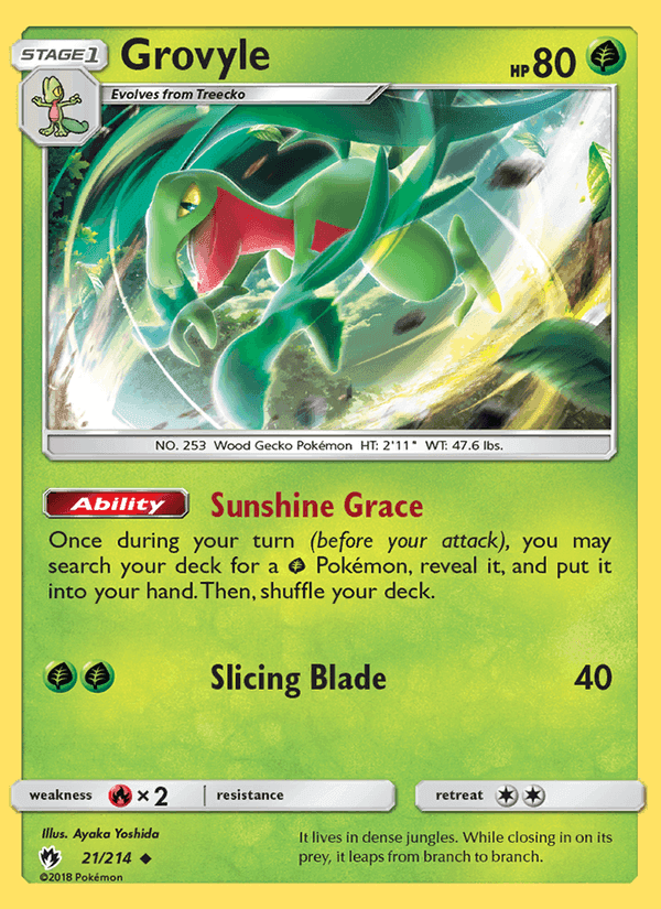 Grovyle, card 21 from Lost Thunder