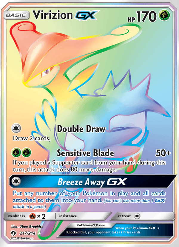 Virizion GX, card 217 from Lost Thunder