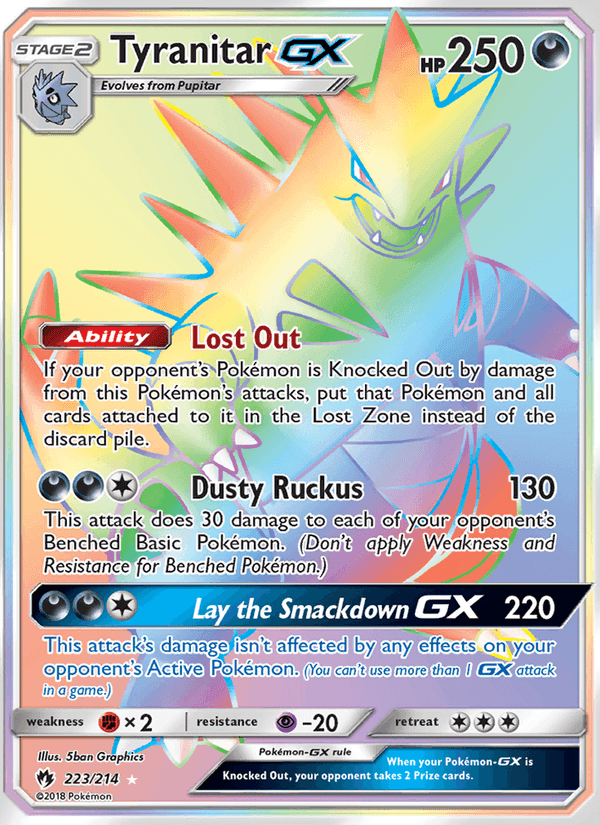 Tyranitar GX, card 223 from Lost Thunder