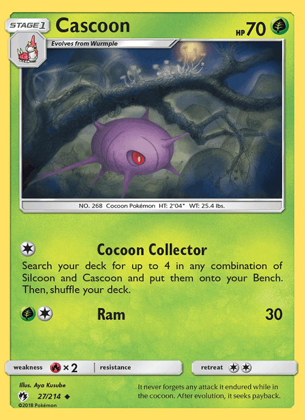 Cascoon, card 27 from Lost Thunder