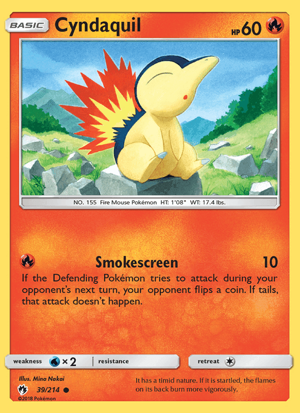 Cyndaquil, card 39 from Lost Thunder