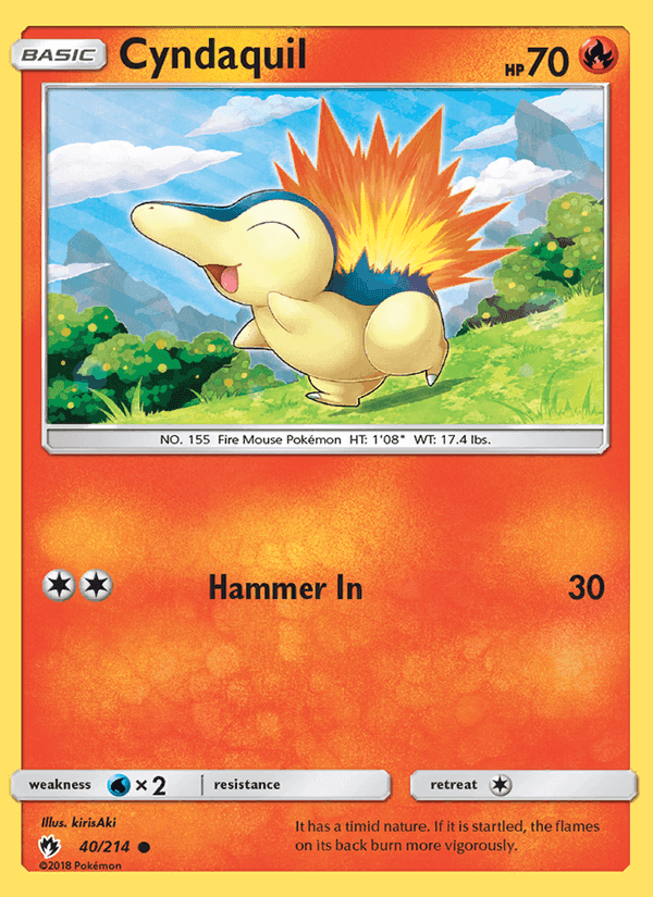 Cyndaquil, card 40 from Lost Thunder