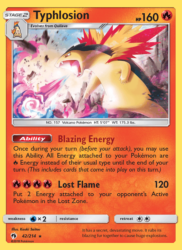Typhlosion, carta 42 di Lost Thunder
