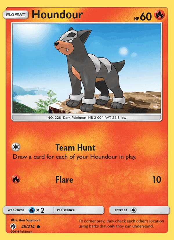 Houndour, card 45 from Lost Thunder