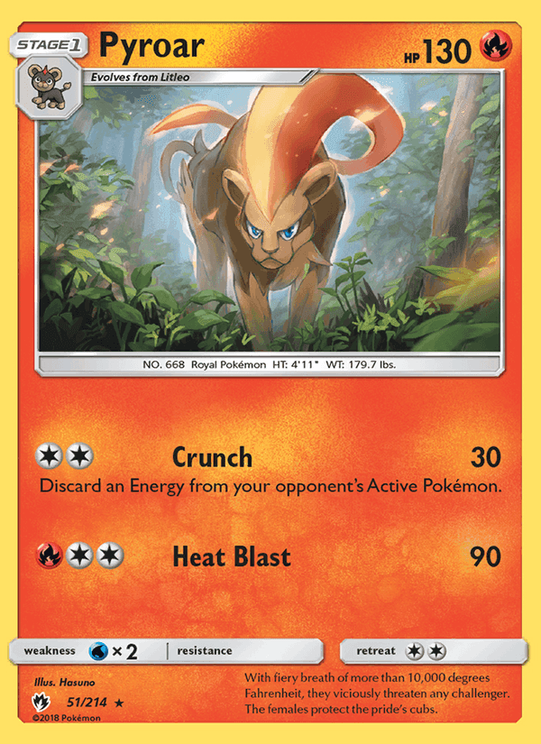 Pyroar, carta 51 di Lost Thunder