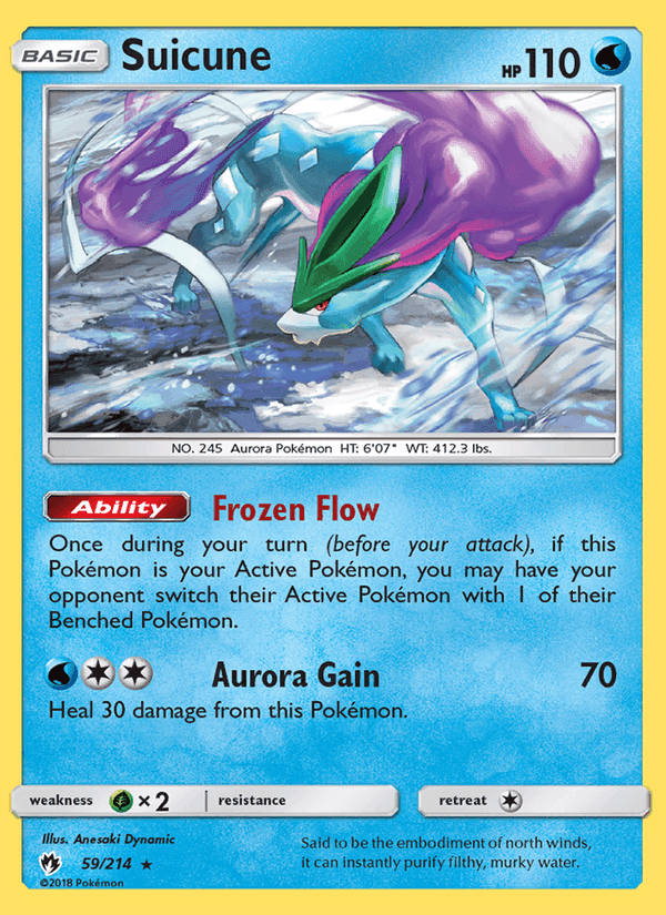 Suicune, card 59 from Lost Thunder
