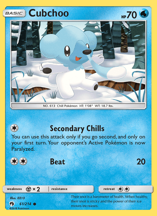 Cubchoo, card 61 from Lost Thunder