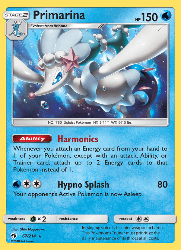 Primarina, card 67 from Lost Thunder