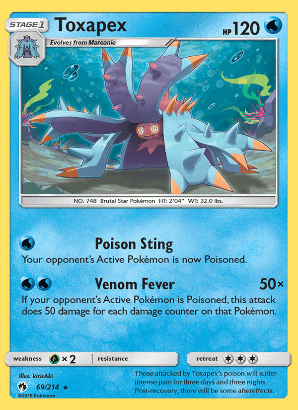 Toxapex, card 69 from Lost Thunder