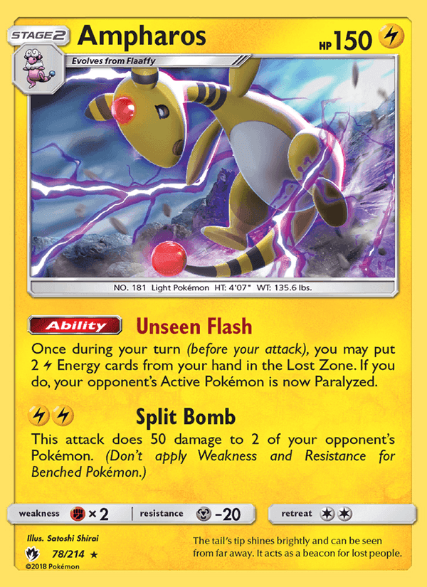 Ampharos, carte 78 de Lost Thunder