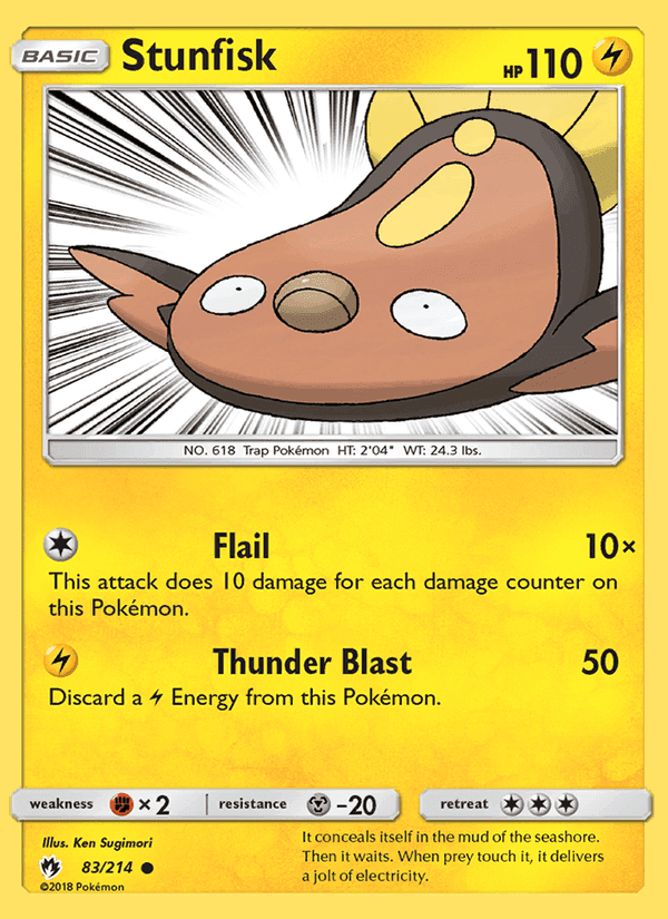 Stunfisk, card 83 from Lost Thunder