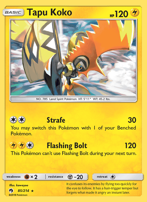 Tapu Koko, card 85 from Lost Thunder