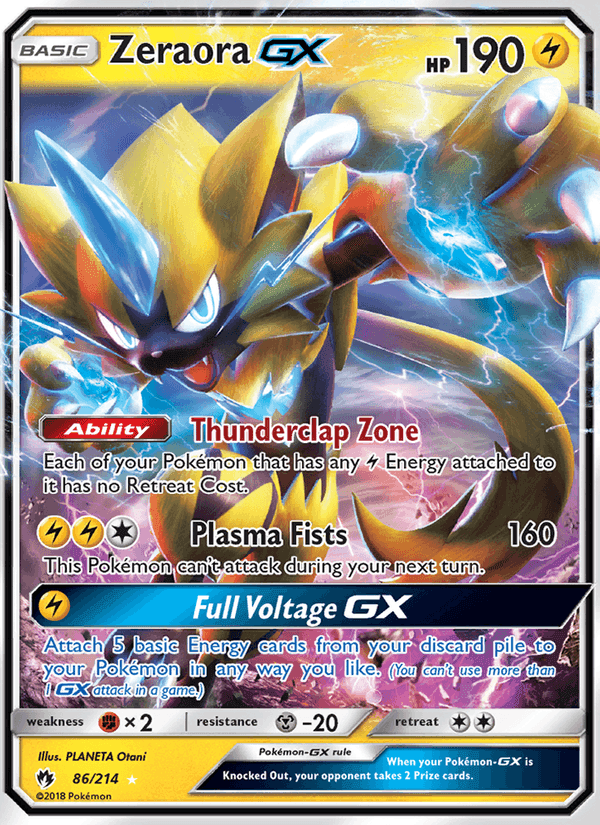 Zeraora GX, carte 86 de Lost Thunder
