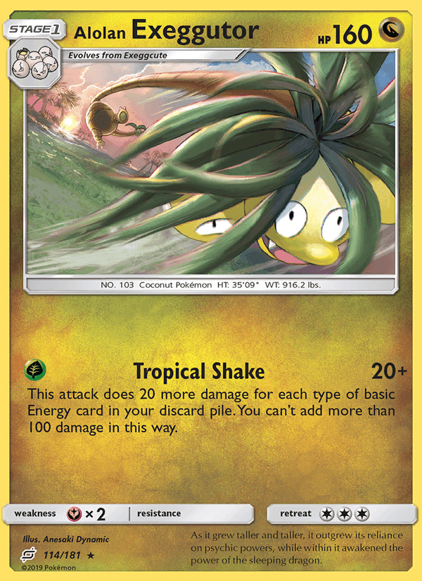 Alolan Exeggutor, card 114 from Team Up
