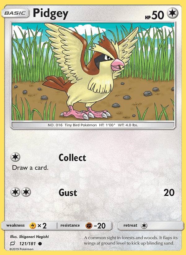 Pidgey, card 121 from Team Up