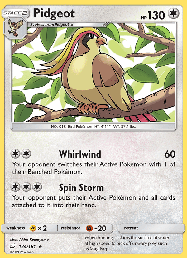 Pidgeot, card 124 from Team Up