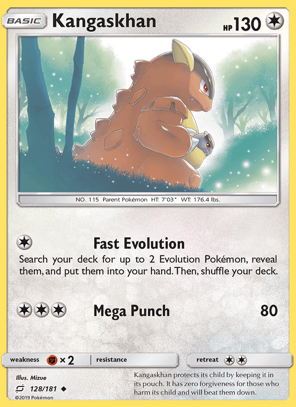 Kangaskhan, card 128 from Team Up