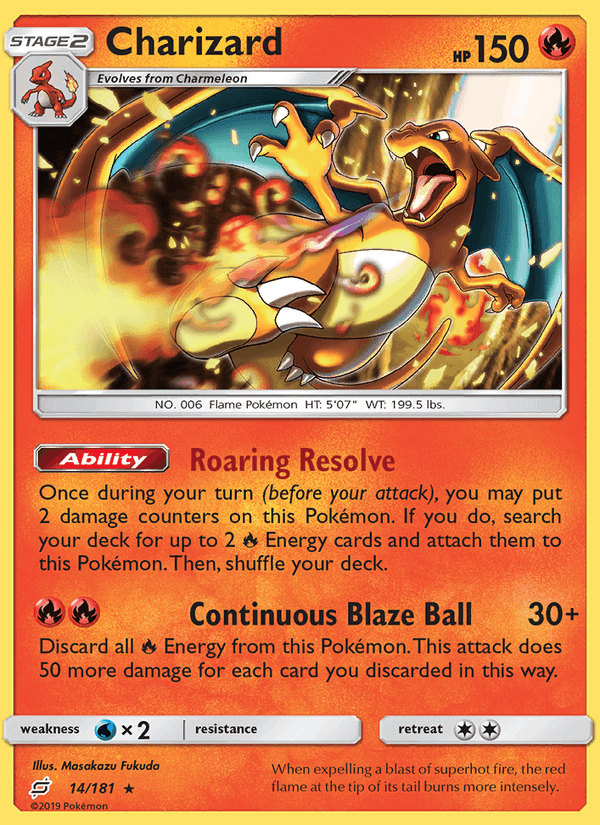 Charizard, carta 14 di Team Up