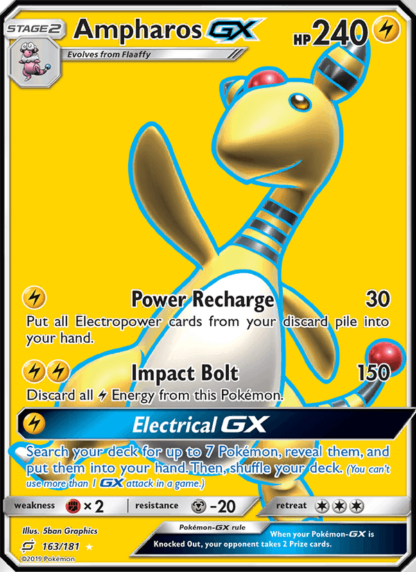 Ampharos GX, card 163 from Team Up