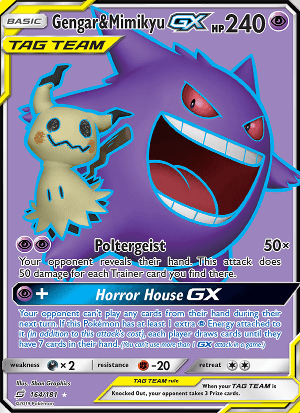 Gengar & Mimikyu GX, card 164 from Team Up