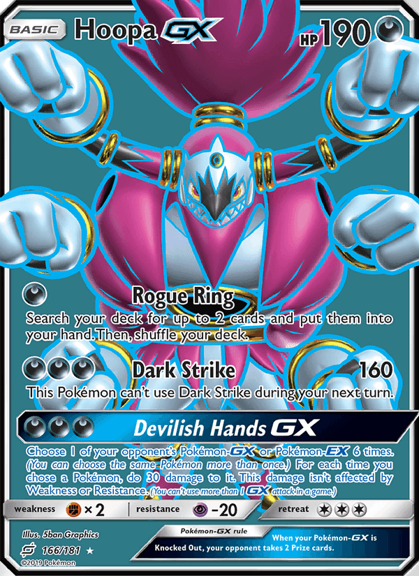 Hoopa GX, card 166 from Team Up