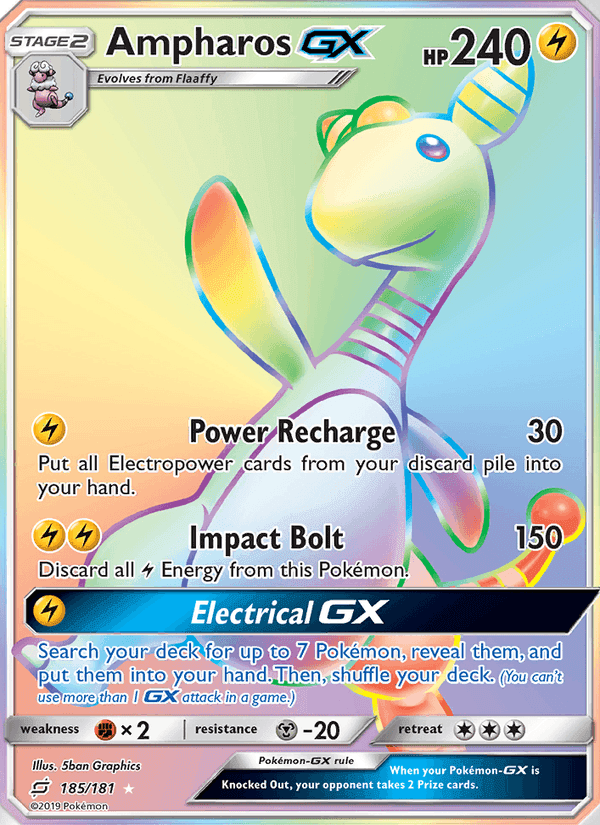 Ampharos GX, card 185 from Team Up