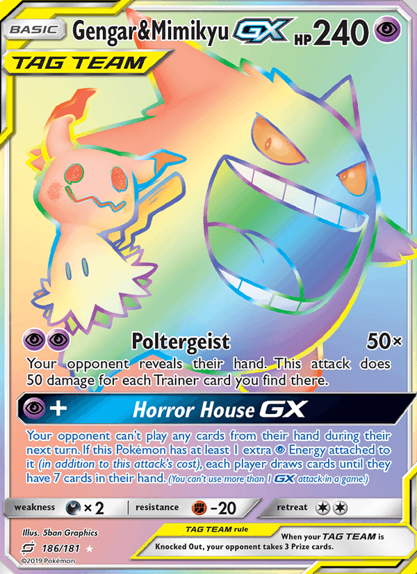 Gengar & Mimikyu GX, card 186 from Team Up