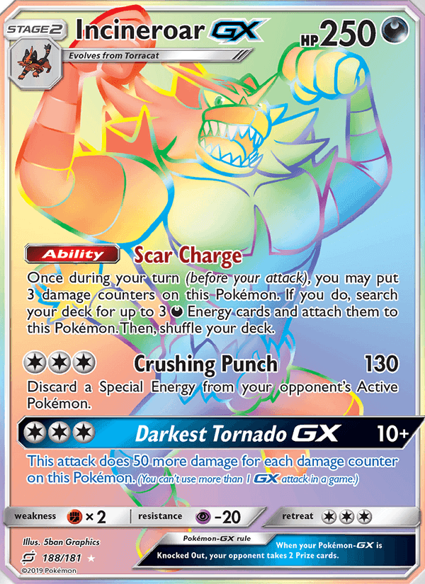 Incineroar GX, card 188 from Team Up